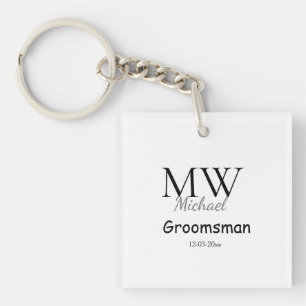 モノグラムパーソナライズされた名groomsman minima キーホルダー