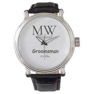 モノグラムパーソナライズされた名groomsman minima 腕時計