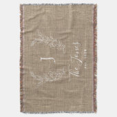 モノグラムパーソナライズされた姓 スローブランケット (正面縦)