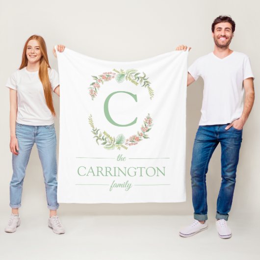 モノグラムパーソナライズされた姓 フリースブランケット (インサイチュ)