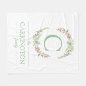 モノグラムパーソナライズされた姓 フリースブランケット (正面(横))