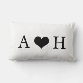 モノグラムパーソナライズされた婚約ホームデコールピロー ランバークッション (裏面)