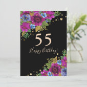 モノグラムパーソナライズされた文字水彩花フローラ 招待状 (スタンド正面)