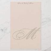 モノグラムパーソナライズされた文房具 便箋 (正面)