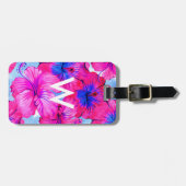 モノグラムパーソナライズされた水彩模様 ラゲッジタグ (正面横)