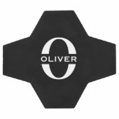 モノグラムパーソナライズされた白黒の名前 サッカーボール (フラット)