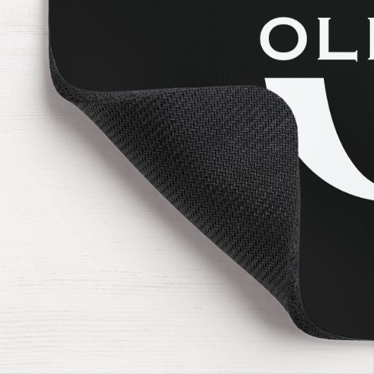 モノグラムパーソナライズされた白黒の名前 マウスパッド (コーナー)