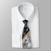 モノグラムパーソナライズされた白黒マーブルタイ ネクタイ (タイ)