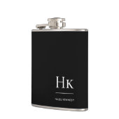 モノグラムパーソナライズされた白黒 フラスク (左)