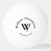 モノグラムパーソナライズされた白 卓球ボール (裏面)