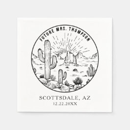 モノグラムパーソナライズされた砂漠ブライダルシャワー結婚ズ スタンダードカクテルナプキン