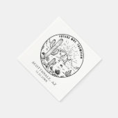 モノグラムパーソナライズされた砂漠ブライダルシャワー結婚ズ スタンダードカクテルナプキン (角)