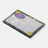 モノグラムパーソナライズされた紫サボテン黄色の花 ポストイット (アングル)