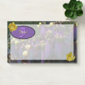 モノグラムパーソナライズされた紫サボテン黄色の花 ポストイット (オフィス)