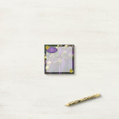 モノグラムパーソナライズされた紫サボテン黄色の花 ポストイット (デスク上)