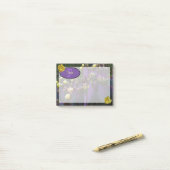 モノグラムパーソナライズされた紫サボテン黄色の花 ポストイット (デスク上)