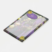 モノグラムパーソナライズされた紫サボテン黄色の花 ポストイット (アングル)