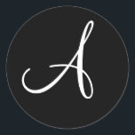 モノグラムパーソナライズされた結婚式招待状封筒 ラウンドシール<br><div class="desc">モノグラムパーソナライズされた結婚式招待状封筒用シール招待状用ステッカー</div>