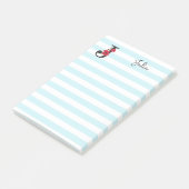 モノグラムパーソナライズされた編集可能J文字赤花 ポストイット (アングル)