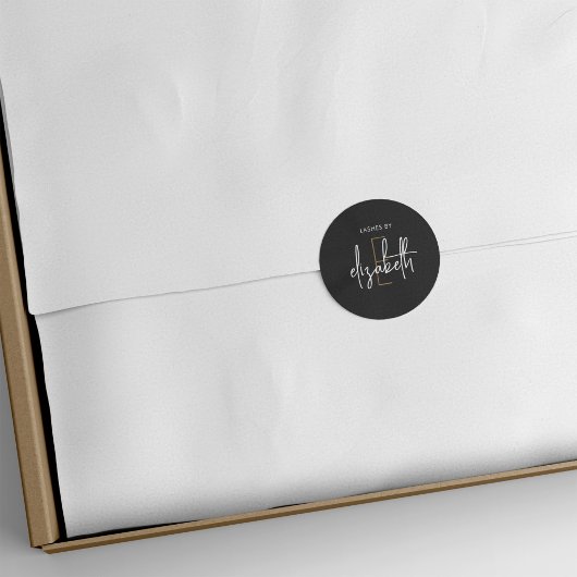 モノグラムパーソナライズされた美しい事業 ラウンドシール