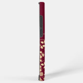 モノグラムパーソナライズされた葉デイジーブルゴーニュ SAMSUNG GALAXYケース (右側面)