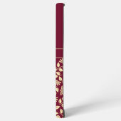 モノグラムパーソナライズされた葉デイジーブルゴーニュ SAMSUNG GALAXYケース (左側面)