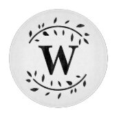 モノグラムパーソナライズされた葉リース切断板 カッティングボード (正面)