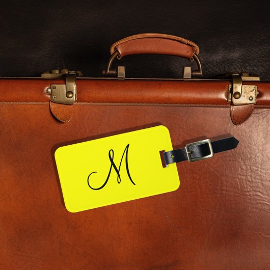 モノグラムパーソナライズされた蛍光黄 ラゲッジタグ
