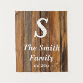 モノグラムパーソナライズされた記念日パーティー背景 タペストリー (正面)