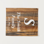 モノグラムパーソナライズされた記念日パーティー背景 タペストリー (正面(横))