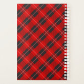 モノグラムパーソナライズされた赤タータンチェック格子模様 プランナー手帳 (裏面)