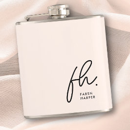 モノグラムパーソナライズされた赤面ピンクシックバチェロレッテ フラスク