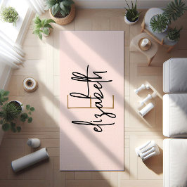 モノグラムパーソナライズされた赤面ピンク ヨガマット