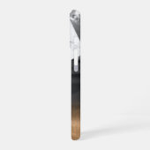 モノグラムパーソナライズされた金ゴールドグラデーション写真 iPhone 16ケース (左側面)