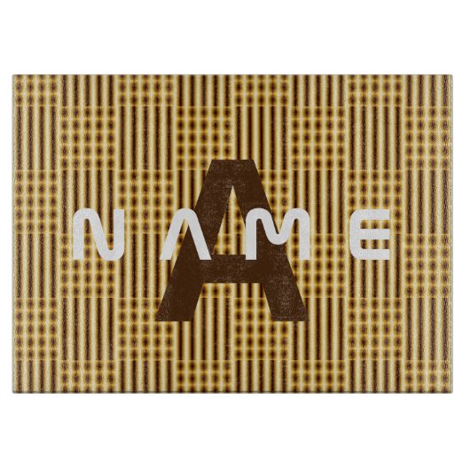 モノグラムパーソナライズされた金ゴールドラグジュアリーエレガント抽象芸術 カッティングボード (正面)