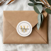 モノグラムパーソナライズされた金ゴールド差出人住所 ラウンドシール