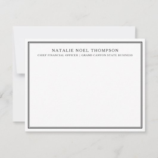 モノグラムパーソナライズされた静止カスタムありがとう ノートカード (正面)