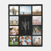 モノグラムパーソナライズされた10フォトコラージュ フリースブランケット (正面)