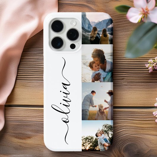 モノグラムパーソナライズされた4フォトコラージュ Case-Mate iPhoneケース