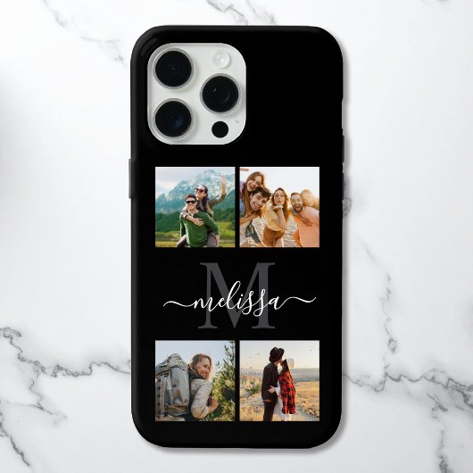 モノグラムパーソナライズされた4フォトコラージュ Case-Mate iPhoneケース