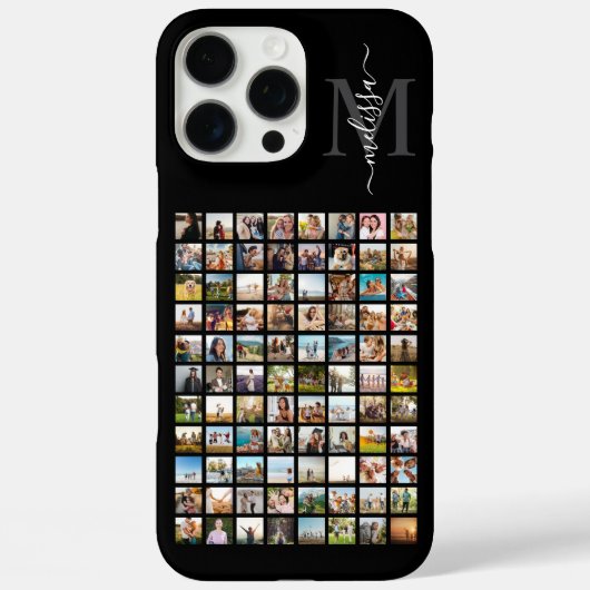 モノグラムパーソナライズされた88フォトコラージュ Case-Mate iPhoneケース (裏面)