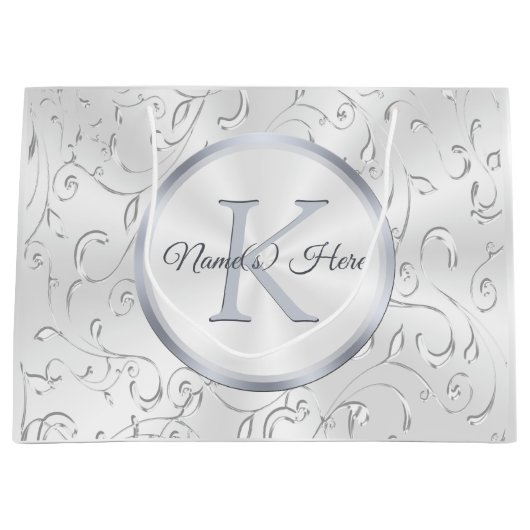 モノグラムパーソナライズされた、の結婚抱き枕、4サイズ ラージペーパーバッグ (正面)