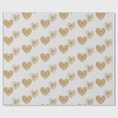 モノグラムパーソナライズされた、ダブルザゴールデンハート ラッピングペーパー (フラット)