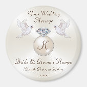 モノグラムパーソナライズされた、結婚式の引き出物安いバルク、 マグネット (正面)