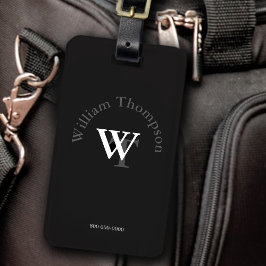 モノグラムパーソナライズされた – 黒 ラゲッジタグ