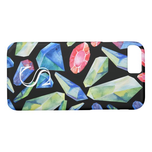 モノグラムパーソナライズされたGemsパターン Case-Mate iPhoneケース (裏面(横))