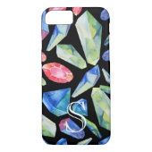 モノグラムパーソナライズされたGemsパターン Case-Mate iPhoneケース (裏面)