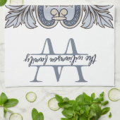 モノグラムパーソナライズされたWキッチンタオル キッチンタオル (折り畳み)