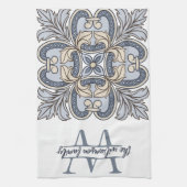 モノグラムパーソナライズされたWキッチンタオル キッチンタオル (縦)