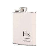 モノグラムパーソナライズド ブッシュピンク チックなブラウダート フラスク (左)